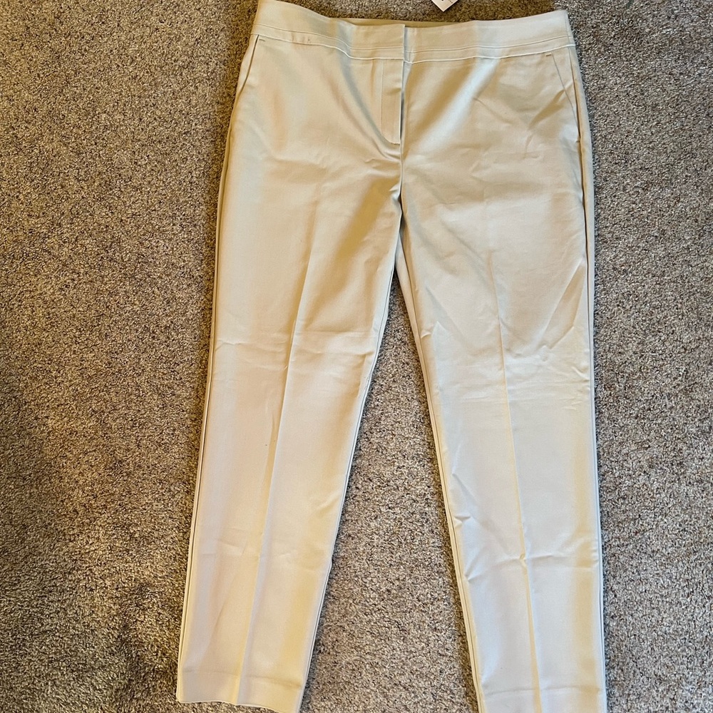 Ann Taylor Straight Leg Cream Dress Pants